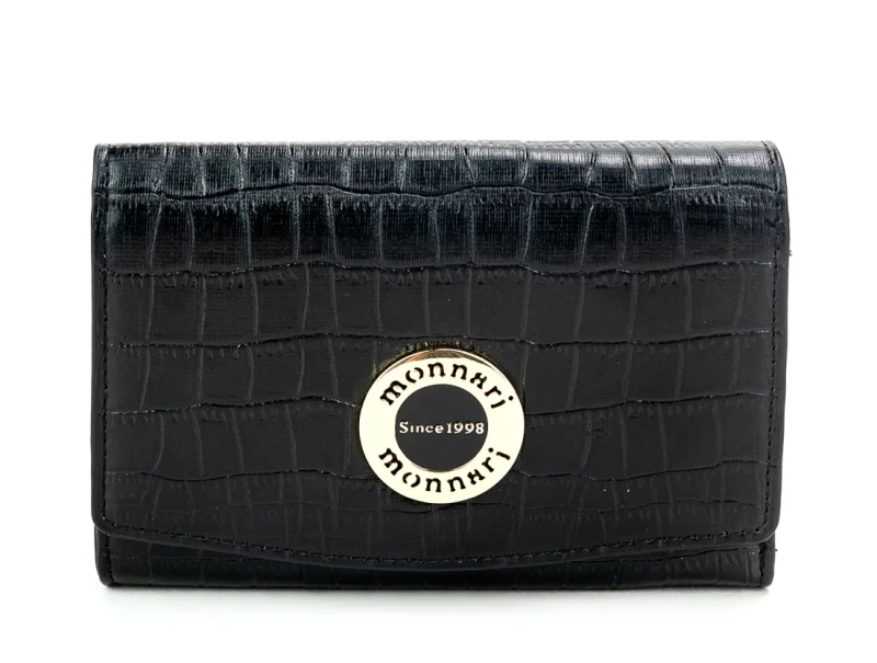 Czarny portfel Monnari Skóra ekologiczna Croco