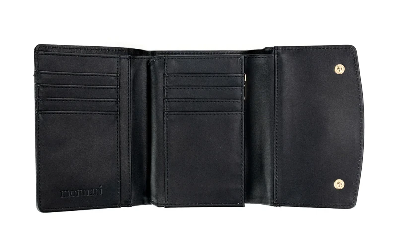 Czarny portfel Monnari Skóra ekologiczna Croco