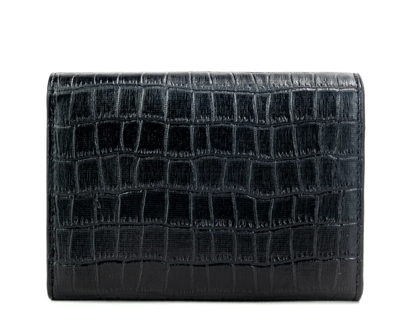 Czarny portfel Monnari Skóra ekologiczna Croco