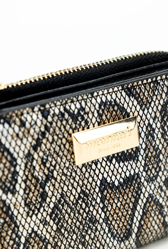 Czarno złoty portfel damski Monnari Mały Zgrabny