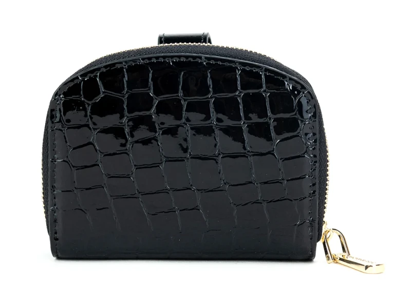 Skórzany portfel Monnari Czarny Lakierowany Podkowa