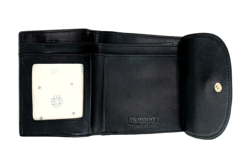 Monnari Portfel Skórzany damski Czarny Bilonówka