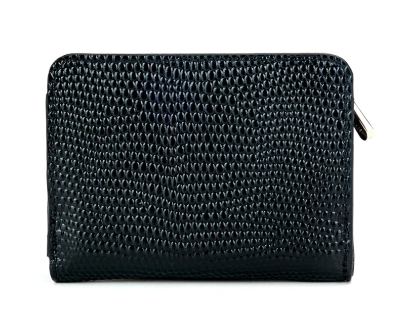 Monnari Skórzany czarny portfel damski Praktyczny