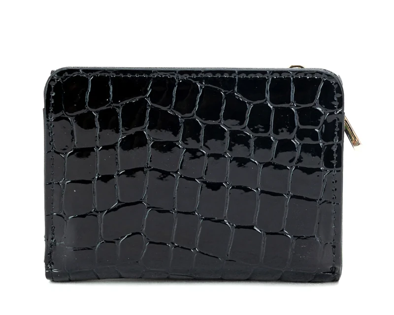 Monnari Skórzany czarny portfel damski Praktyczny