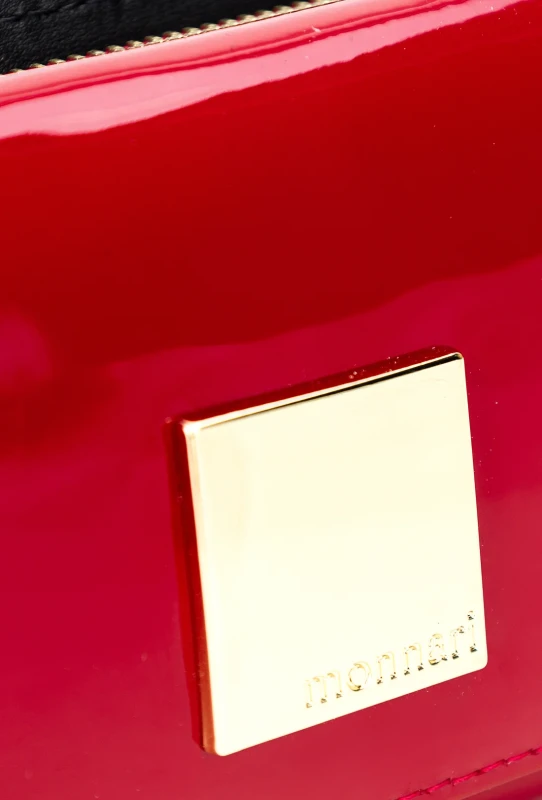 Monnari Skórzany czerwony portfel damski Praktyczny