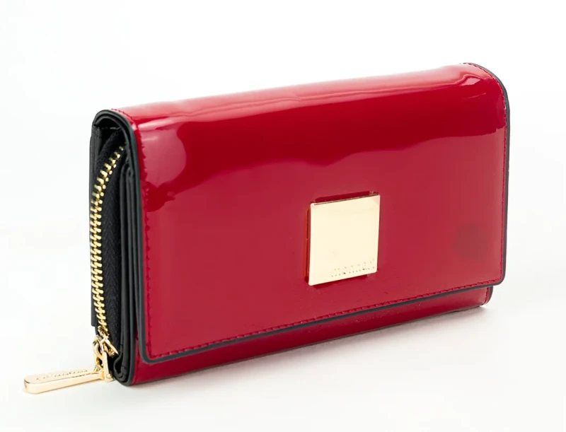 Czerwony skórzany portfel damski Monnari Premium