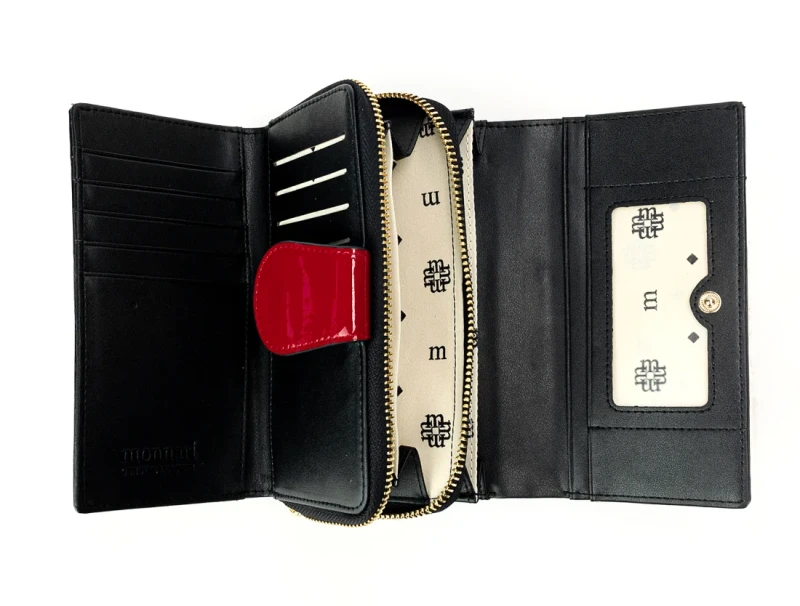 Czerwony skórzany portfel damski Monnari Premium