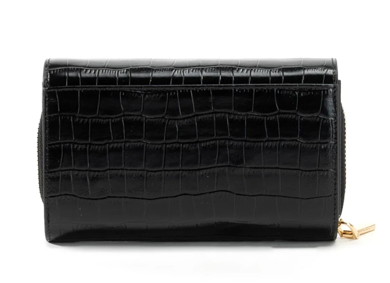 Monnari Portfel damski skórzany Premium Czarny Skóra naturalna