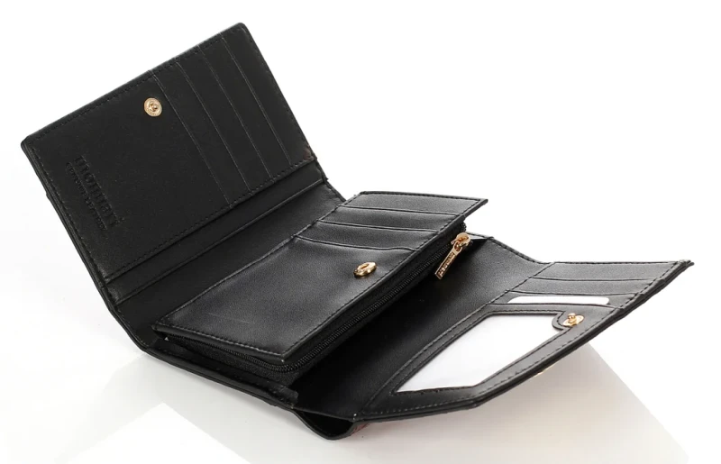 Zgrabny skórzany portfel Monnari Czerwony Logo