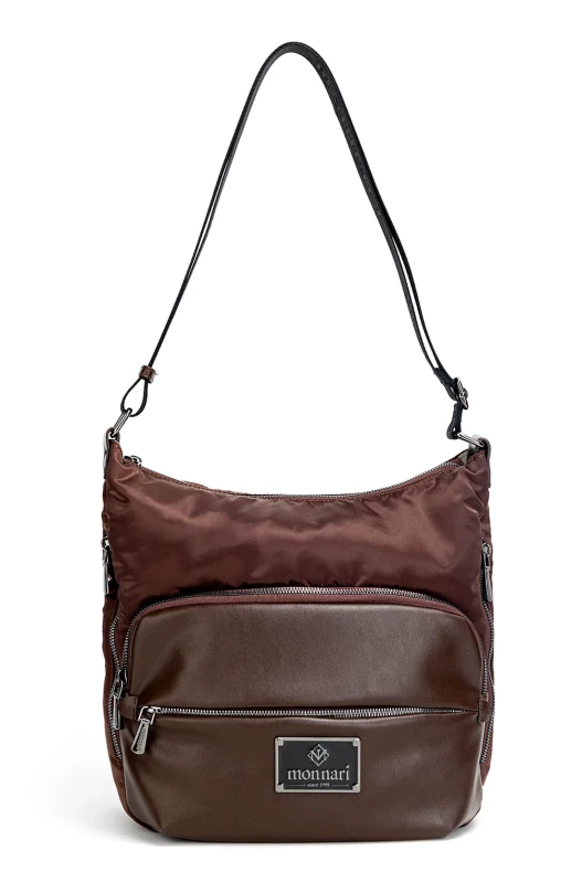 Monnari Brązowa torebka worek na długim pasku