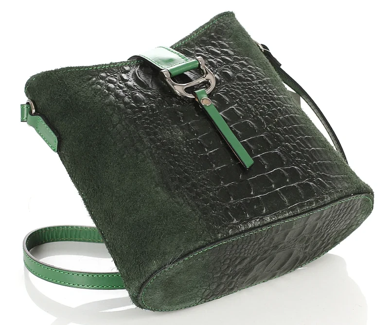 Skórzana zielona torebka SS7