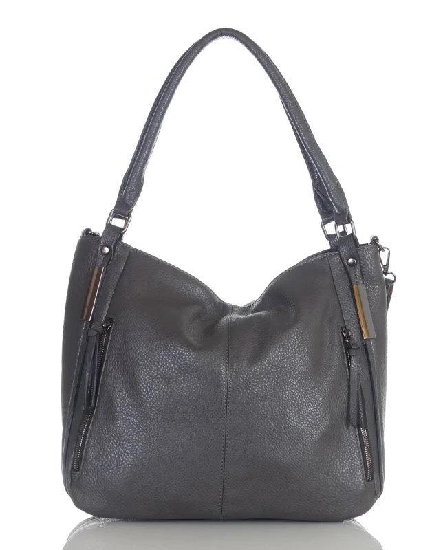 Torebka damska na wygodnych rączkach | Eko skóra | Szara