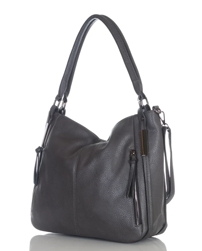 Torebka damska na wygodnych rączkach | Eko skóra | Szara