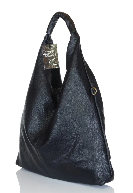 Zjawiskowy duży czarny Shopper Bag PB581