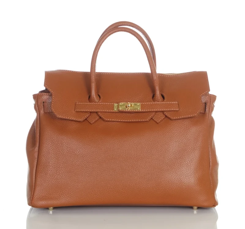 VERA PELLE Włoska skórzana torebka damska kuferek SKÓRA NATURALNA