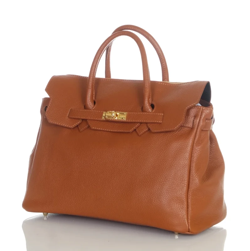 VERA PELLE Włoska skórzana torebka damska kuferek SKÓRA NATURALNA