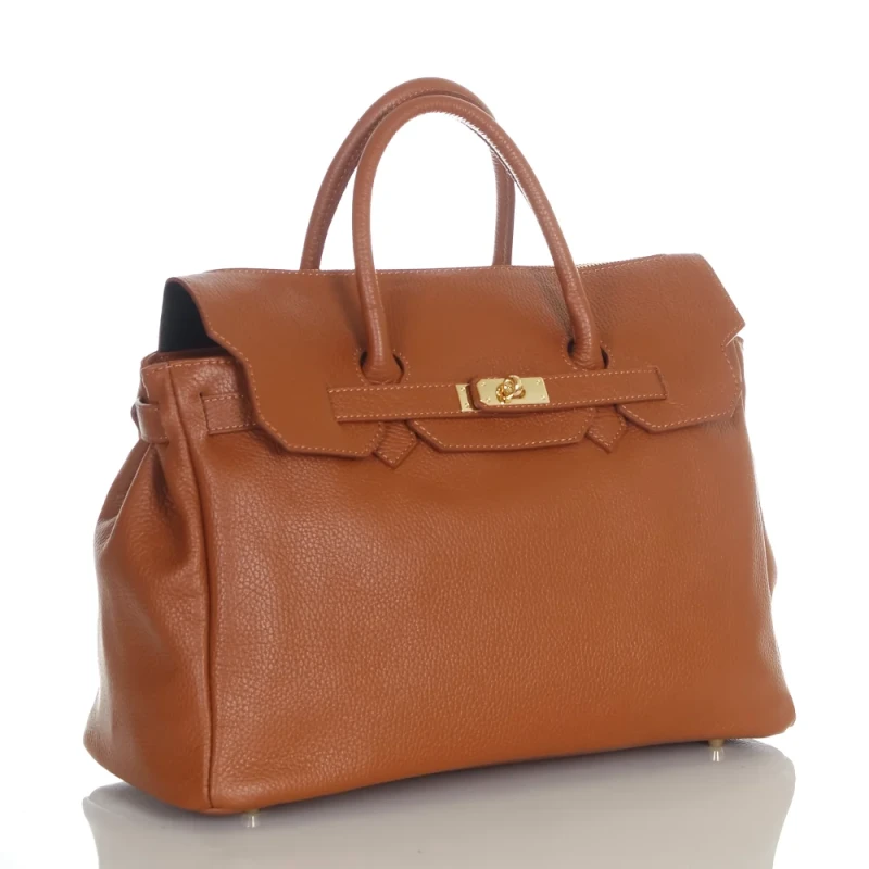 VERA PELLE Włoska skórzana torebka damska kuferek SKÓRA NATURALNA