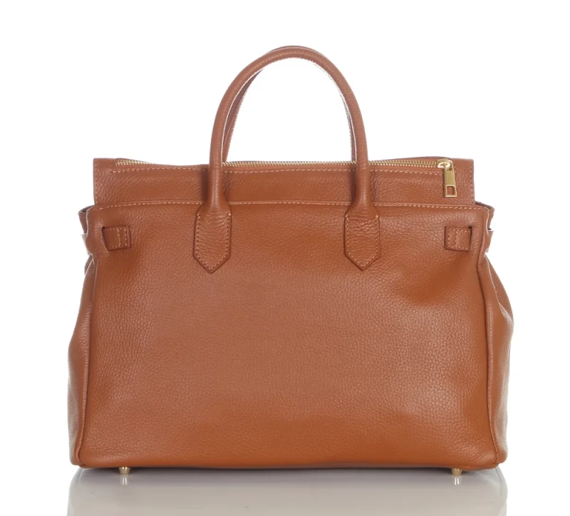 VERA PELLE Włoska skórzana torebka damska kuferek SKÓRA NATURALNA