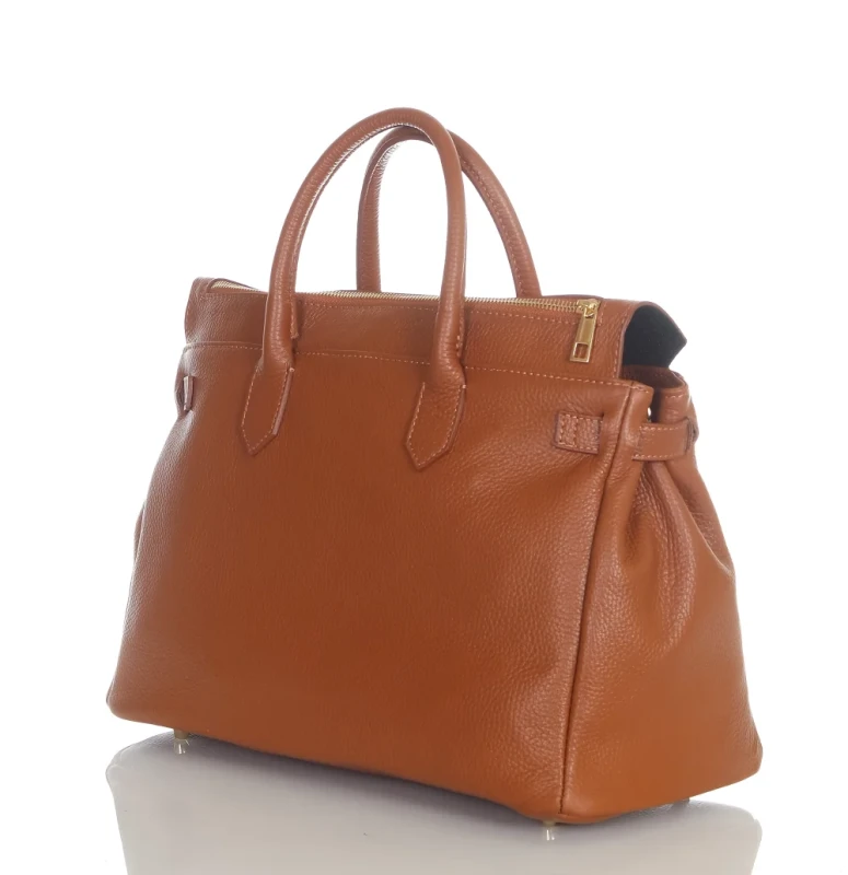 VERA PELLE Włoska skórzana torebka damska kuferek SKÓRA NATURALNA