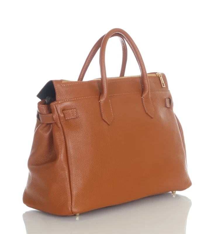 VERA PELLE Włoska skórzana torebka damska kuferek SKÓRA NATURALNA