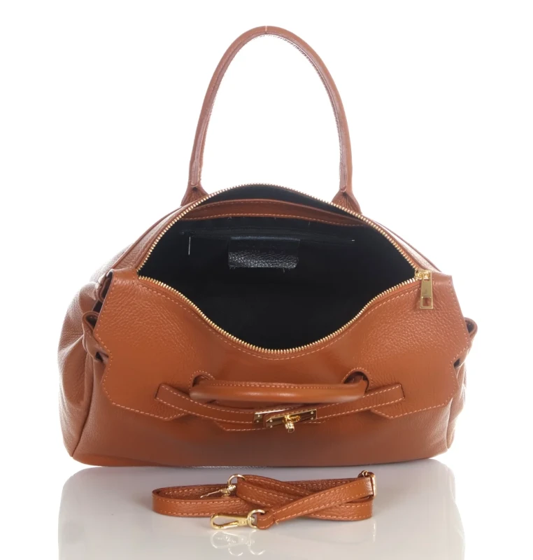 VERA PELLE Włoska skórzana torebka damska kuferek SKÓRA NATURALNA