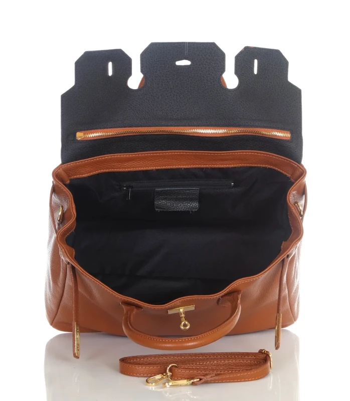 VERA PELLE Włoska skórzana torebka damska kuferek SKÓRA NATURALNA