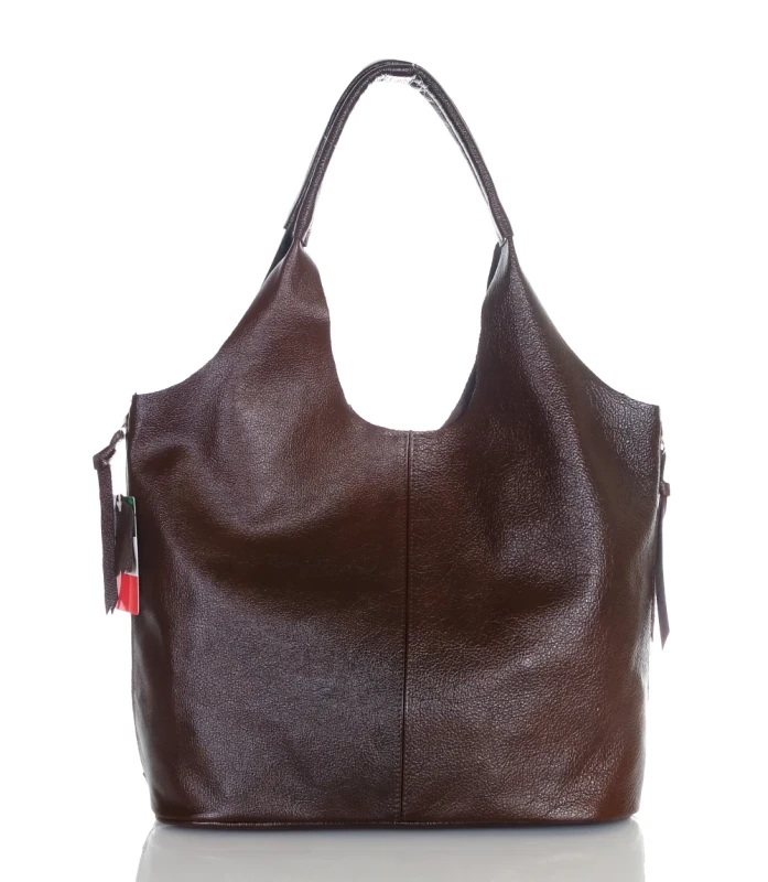 VERA PELLE Włoska skórzana torebka shopper 2w1 Skóra naturalna