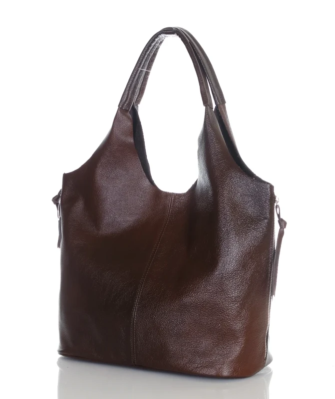 VERA PELLE Włoska skórzana torebka shopper 2w1 Skóra naturalna