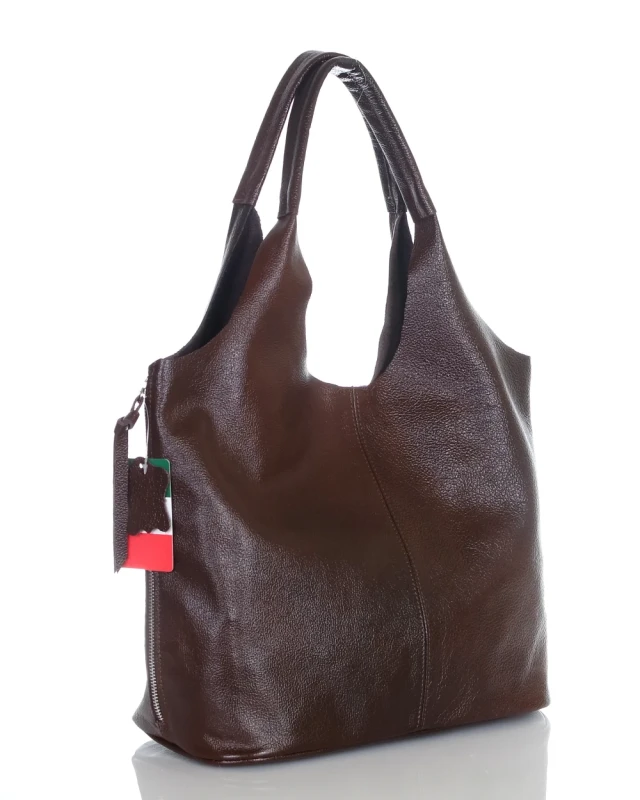 VERA PELLE Włoska skórzana torebka shopper 2w1 Skóra naturalna