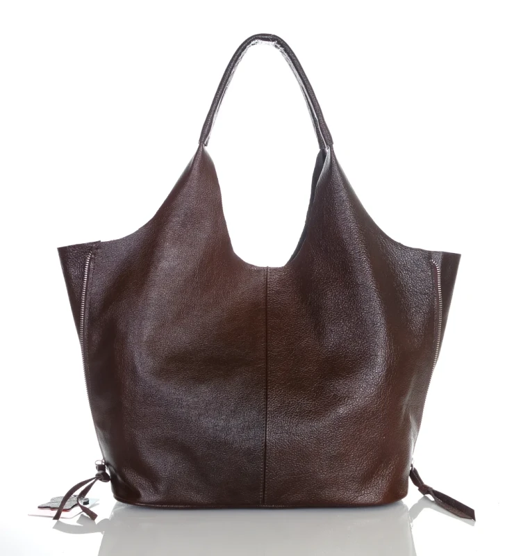 VERA PELLE Włoska skórzana torebka shopper 2w1 Skóra naturalna