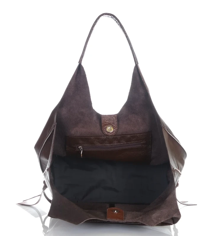 VERA PELLE Włoska skórzana torebka shopper 2w1 Skóra naturalna