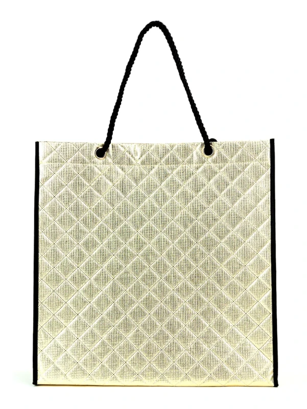 Monnari torba na zakupy Shopper Bag Złota Pikowana Logo