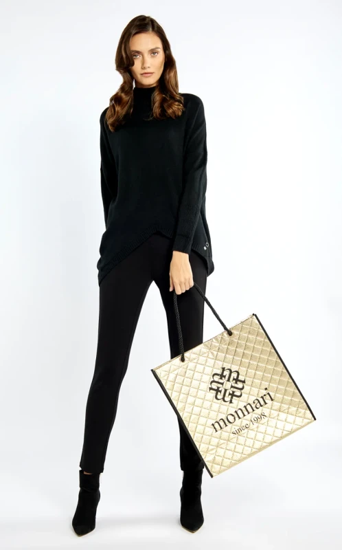 Monnari torba na zakupy Shopper Bag Złota Pikowana Logo