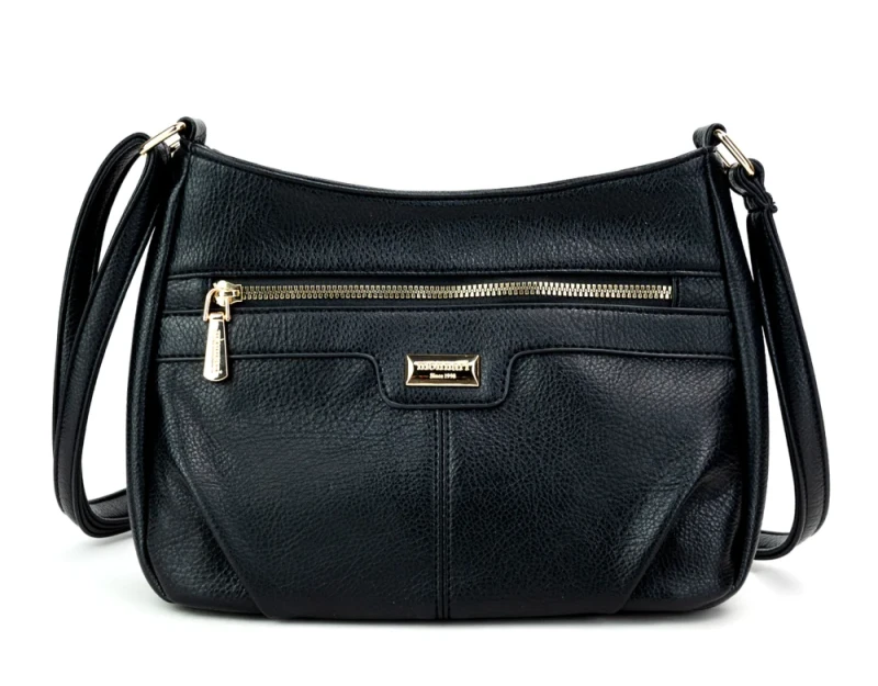 MONNARI Torebka Listonoszka Czarna Zgrabna Długi Pasek