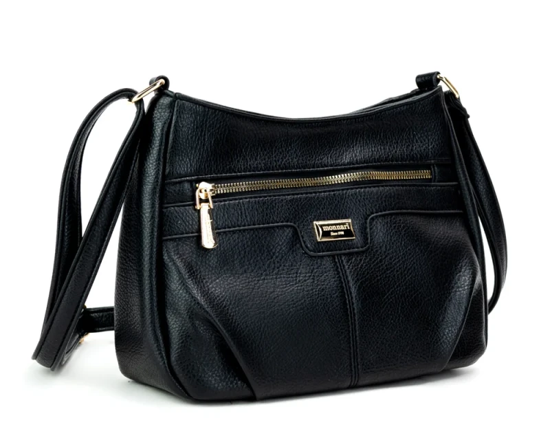 MONNARI Torebka Listonoszka Czarna Zgrabna Długi Pasek