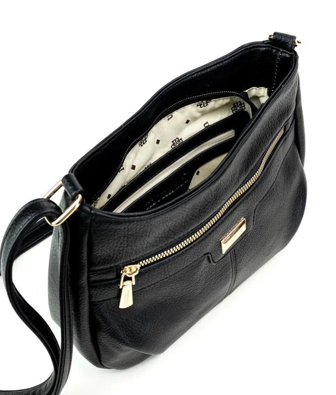 MONNARI Torebka Listonoszka Czarna Zgrabna Długi Pasek