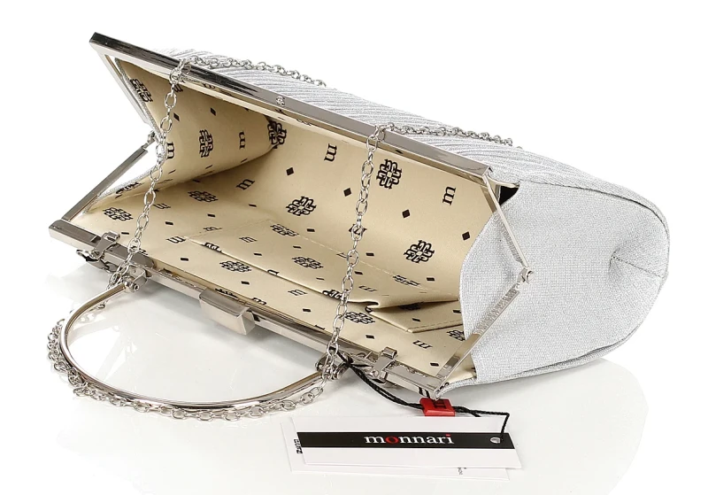 MONNARI Torebka wizytowa KOPERTÓWKA Rączka + Łańcuszek