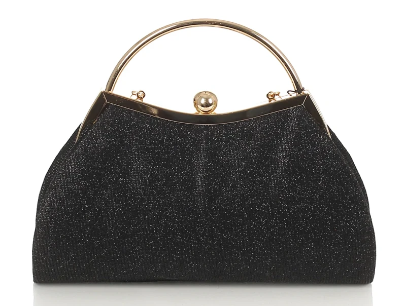 Monnari Torebka kopertówka czarna Rączka i Łańcuszek Wizytowa