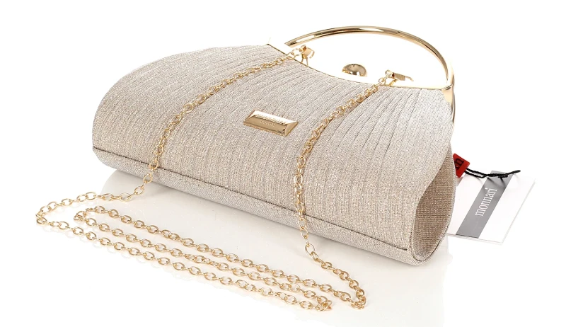 Monnari Torebka kopertówka beżowa Rączka i Łańcuszek Wizytowa