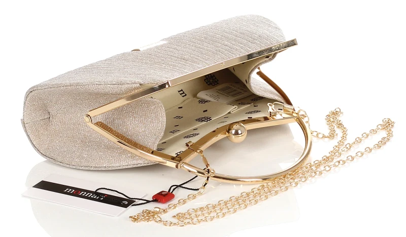 Monnari Torebka kopertówka beżowa Rączka i Łańcuszek Wizytowa