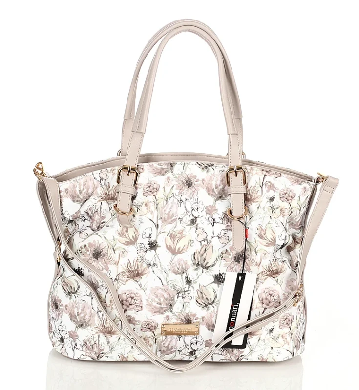 MONNARI Piękna wiosenna torebka damska w kwiaty Shopper