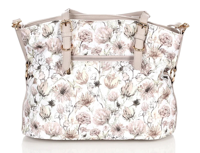MONNARI Piękna wiosenna torebka damska w kwiaty Shopper