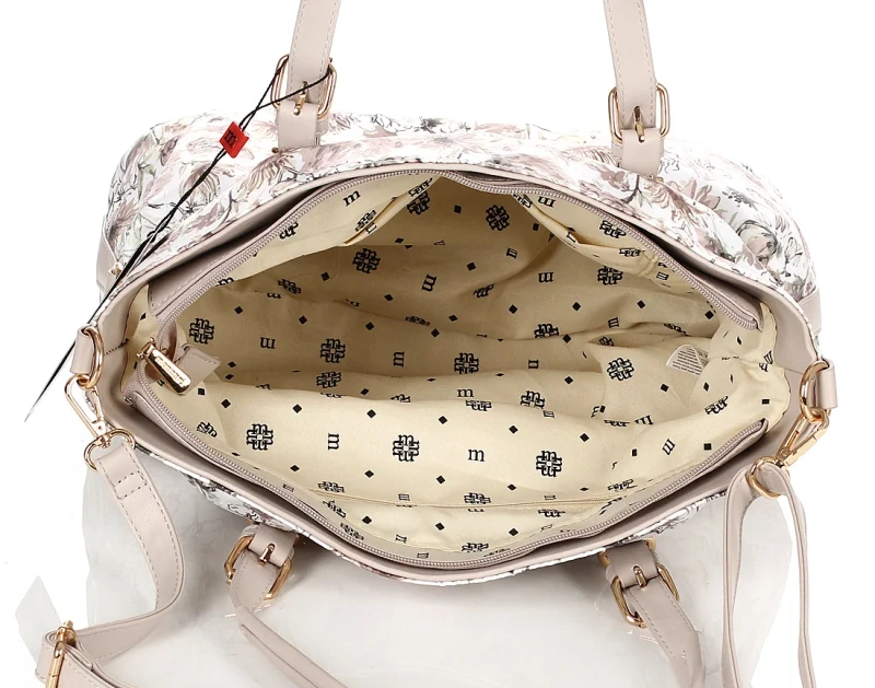 MONNARI Piękna wiosenna torebka damska w kwiaty Shopper