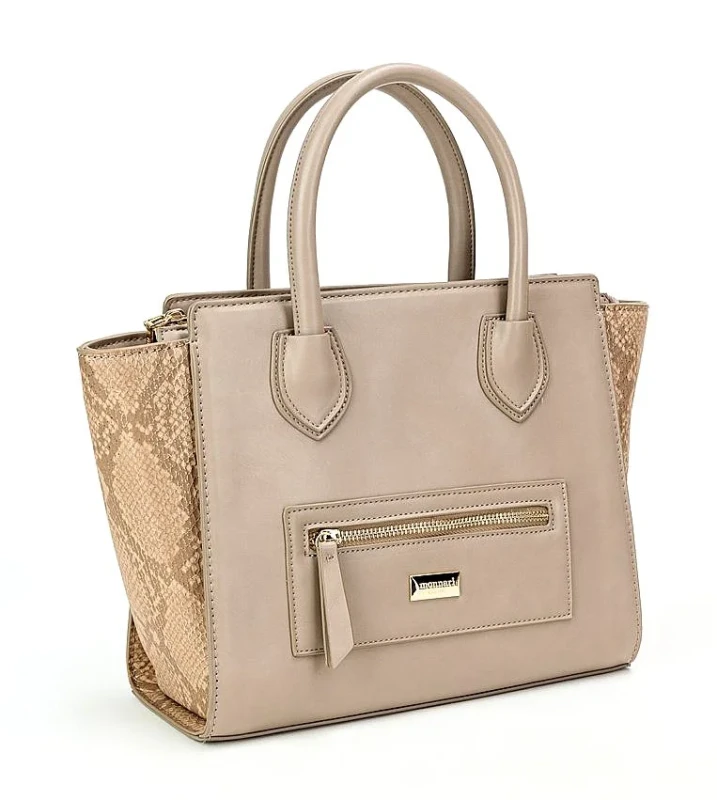 MONNARI Zgrabna różowa torebka damska shopper bag Rączki + pasek