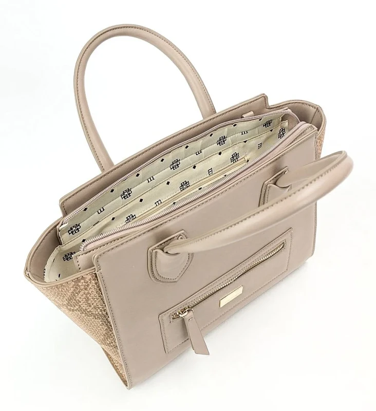 MONNARI Zgrabna różowa torebka damska shopper bag Rączki + pasek