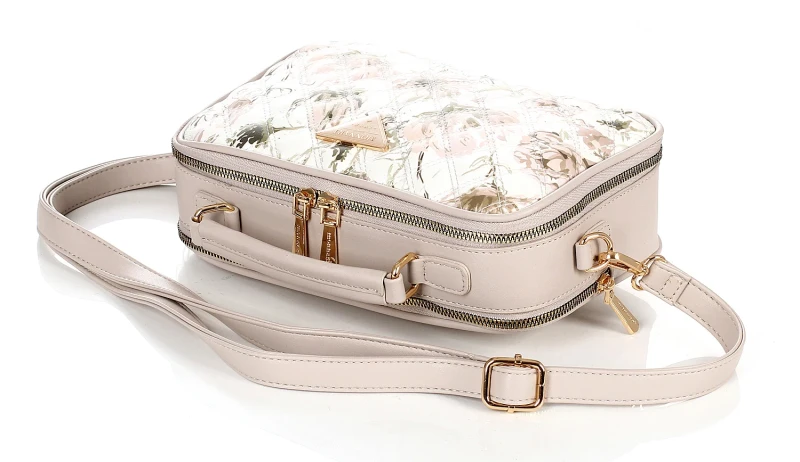 MONNARI Torebka listonoszka damska dwumorowa Kuferek Kwiaty