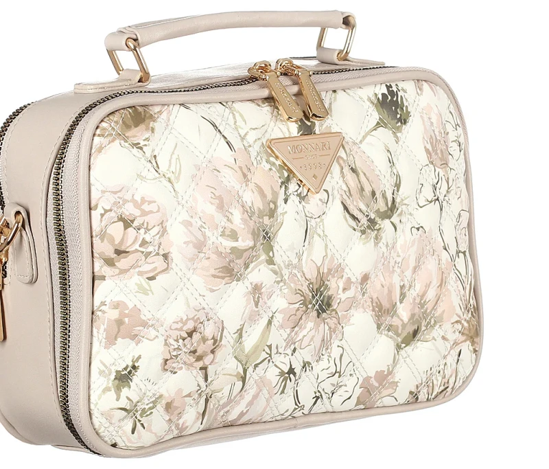 MONNARI Torebka listonoszka damska dwumorowa Kuferek Kwiaty