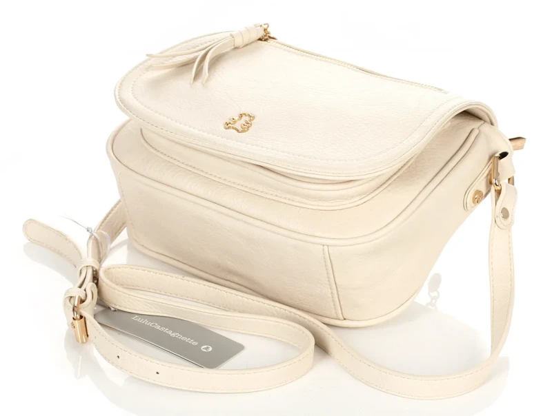 Lulu Castagnette Torebka damska listonoszka | Kremowa | Z klapą | Na pasku | Misie