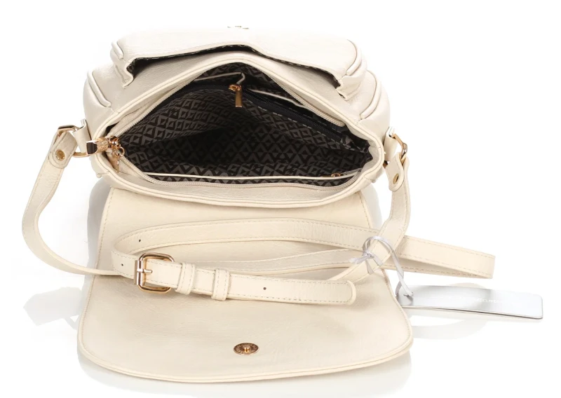 Lulu Castagnette Torebka damska listonoszka | Kremowa | Z klapą | Na pasku | Misie