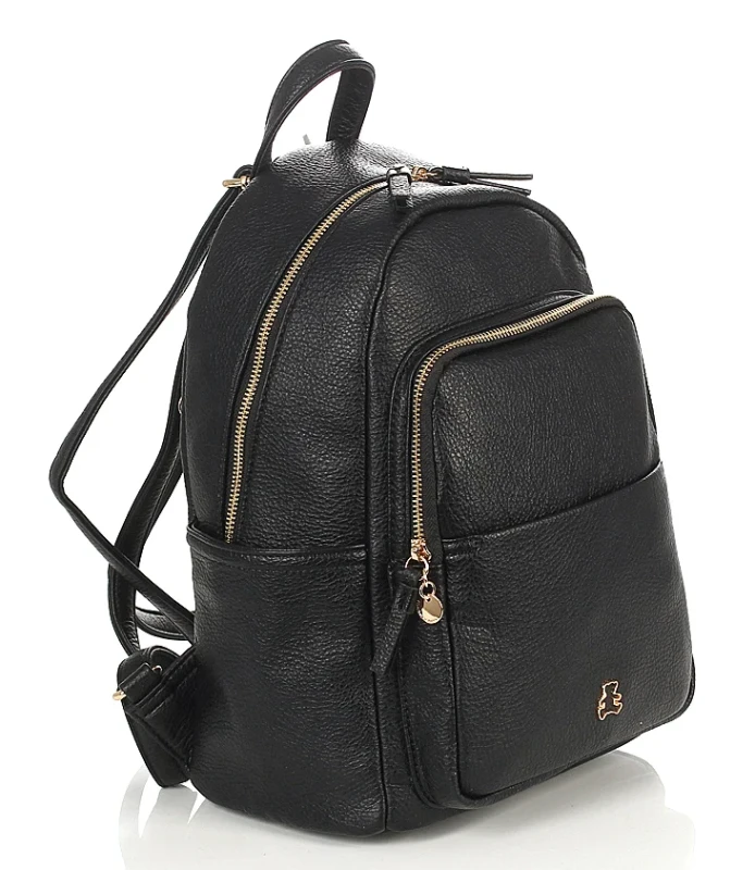 Lulu Castagnette Plecak damski czarny z kieszonkami Pojemny Praktyczny